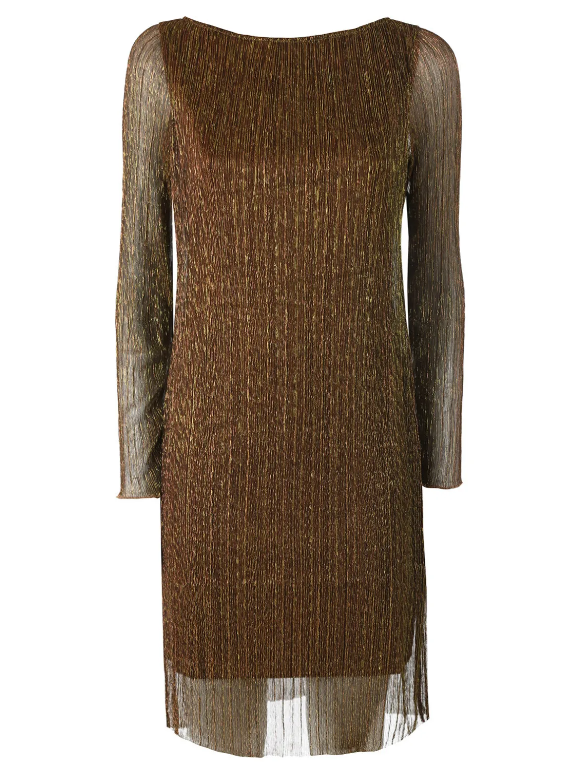 Sweet Miss Abito donna in lurex con maniche lunghe velate - oro