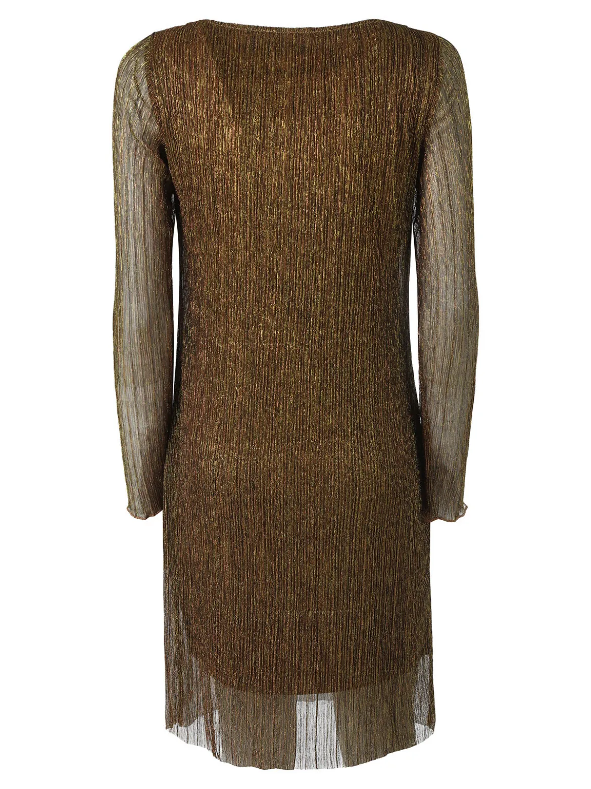 Sweet Miss Abito donna in lurex con maniche lunghe velate - oro