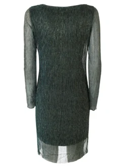 Sweet Miss Abito donna in lurex con maniche lunghe velate - ottanio