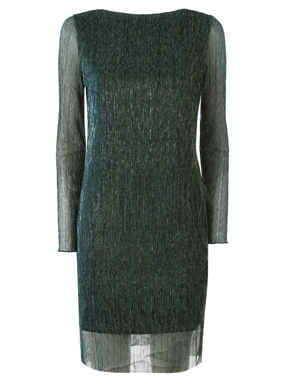 Sweet Miss Abito donna in lurex con maniche lunghe velate - ottanio