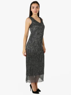 Sweet Miss Abito lungo da donna in lurex senza maniche - argento