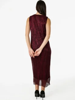 Sweet Miss Abito lungo da donna in lurex senza maniche - bordeaux