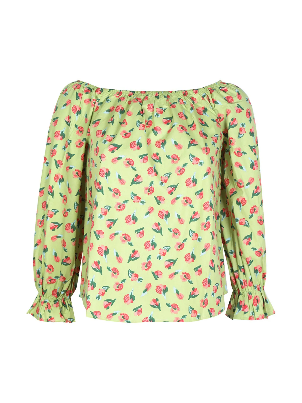 Sweet Miss Blusa donna in cotone a fiori manica lunga