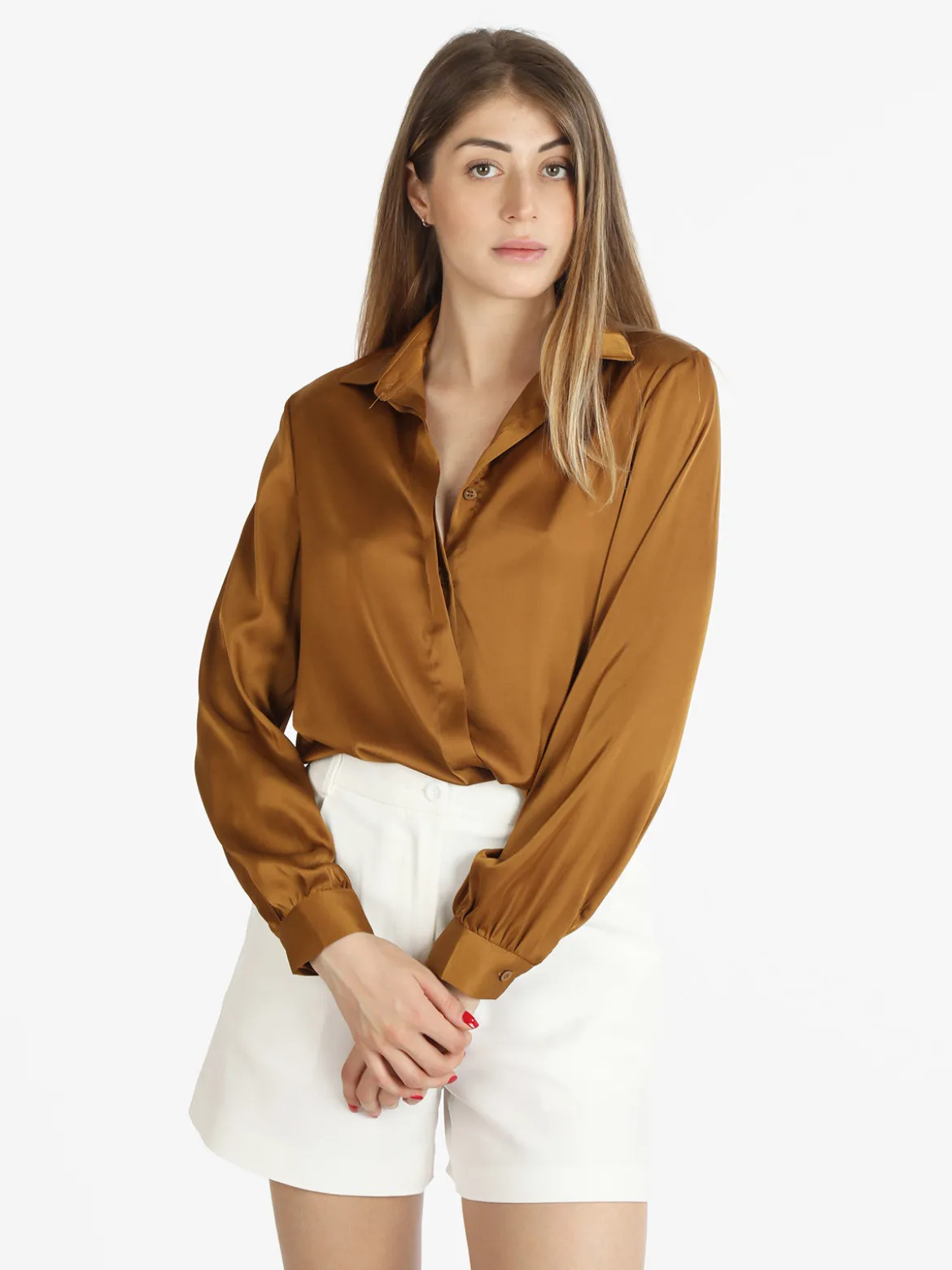 Sweet Miss Camicia donna in raso con colletto