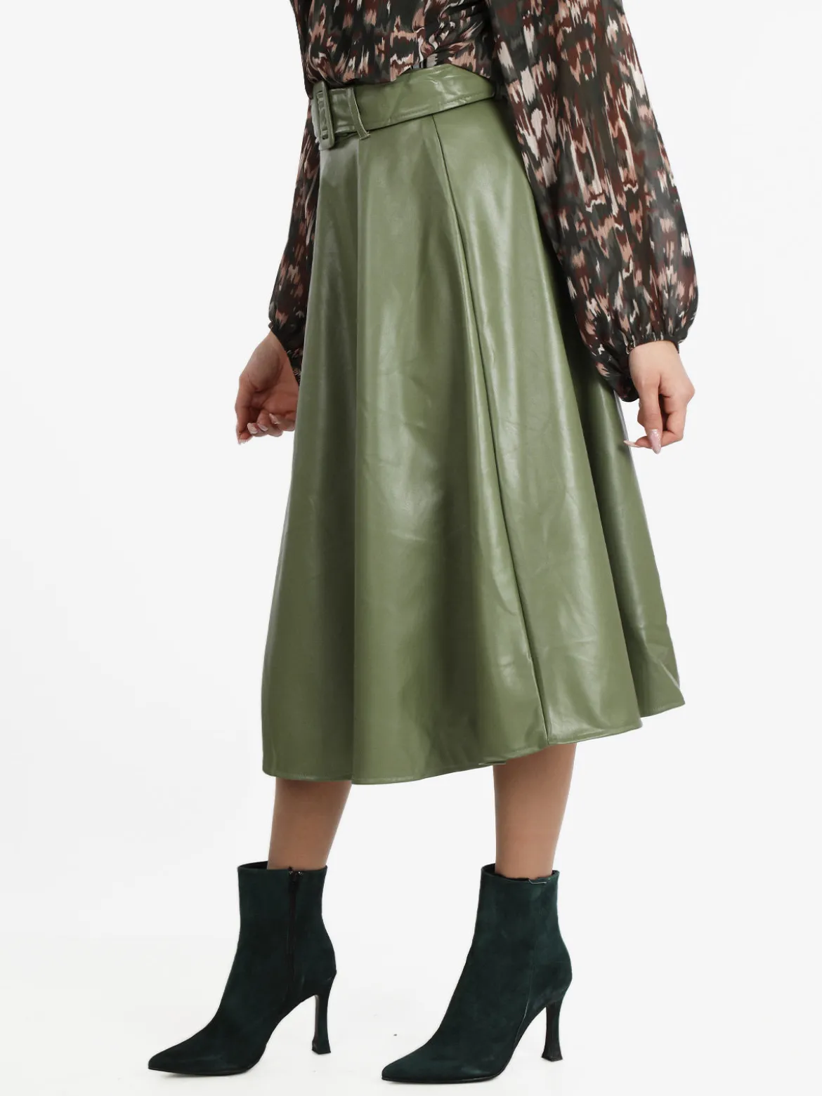 Sweet Miss Gonna midi in ecopelle con cintura