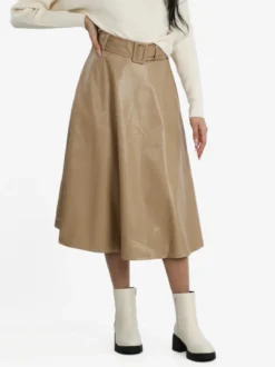 Sweet Miss Gonna midi in ecopelle con cintura