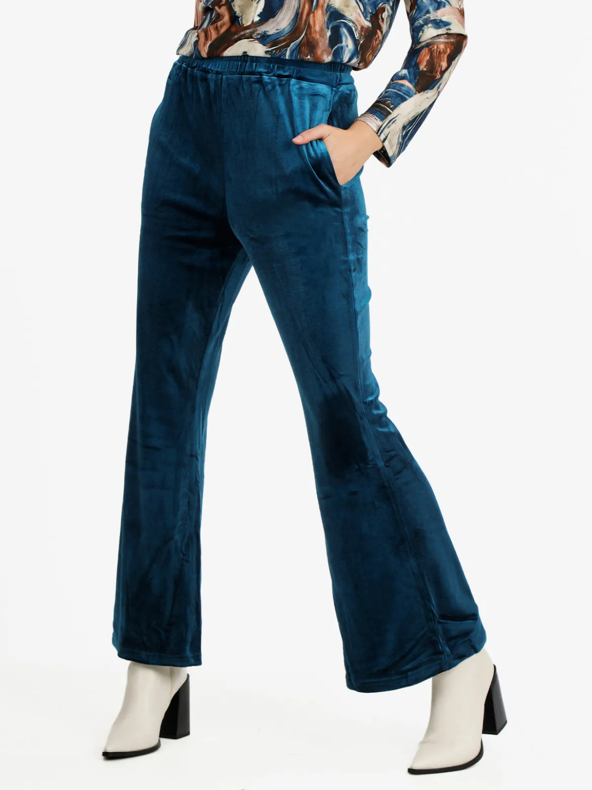 Sweet Miss Pantaloni a zampa da donna in velluto