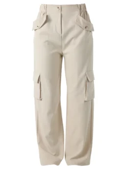 Sweet Miss Pantaloni cargo da donna a gamba larga - beige