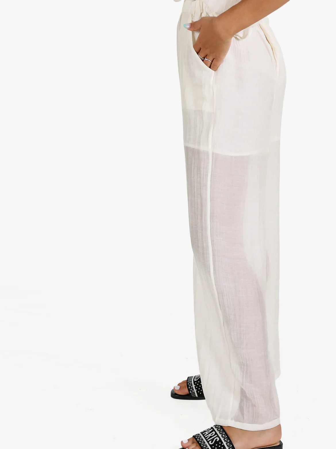 Sweet Miss Pantaloni donna a gamba larga - bianco