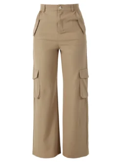 Sweet Miss Pantaloni donna a palazzo con tasconi laterali - cammello