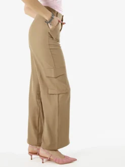 Sweet Miss Pantaloni donna a palazzo con tasconi laterali - cammello