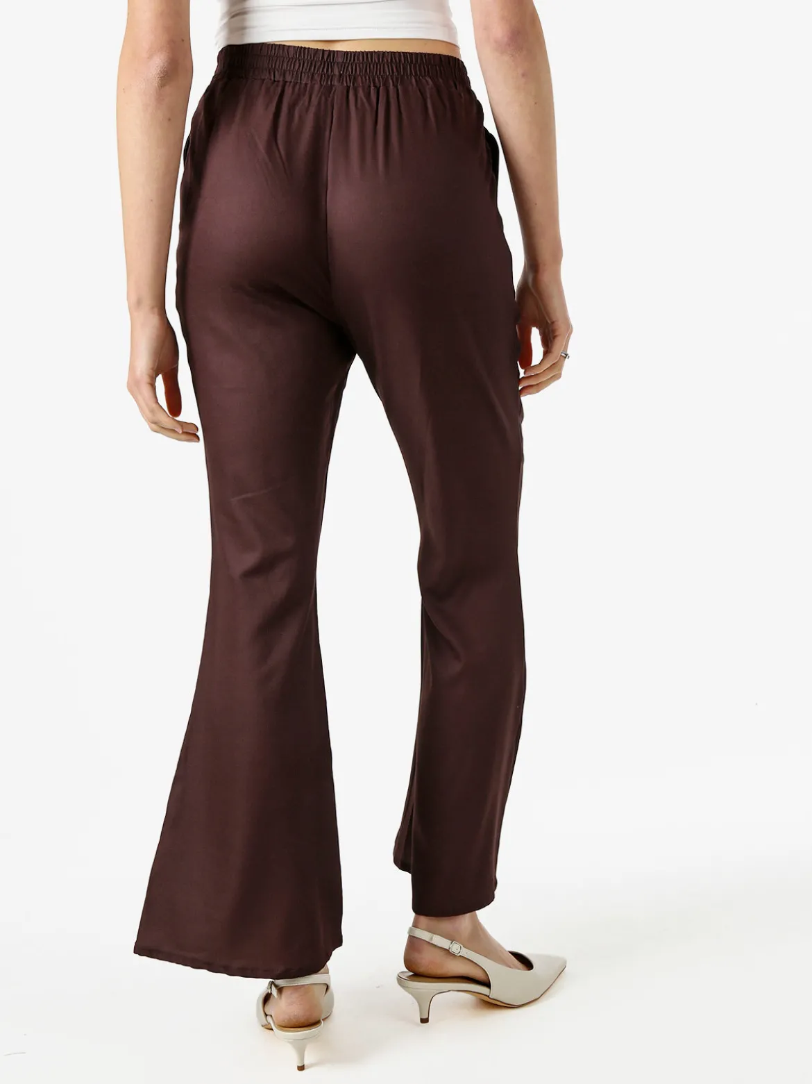 Sweet Miss Pantaloni donna cropped con finale largo - moro