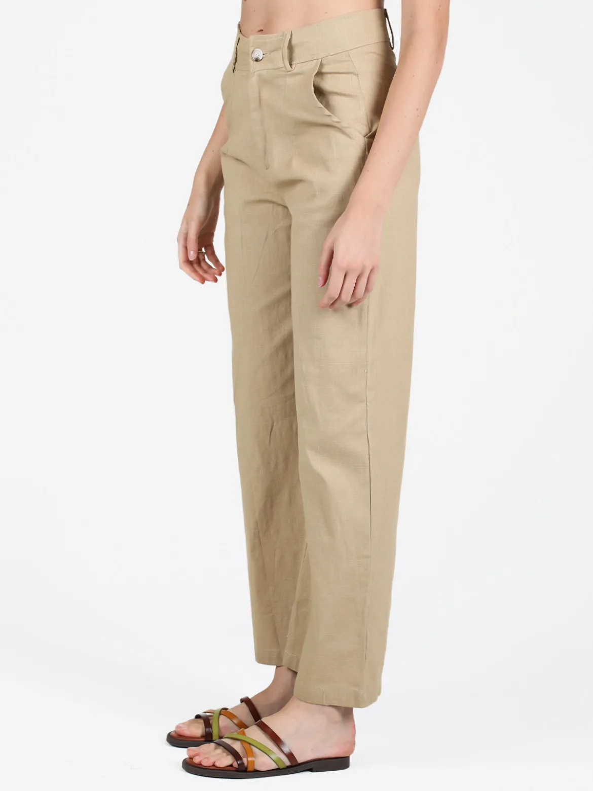 Sweet Miss Pantaloni donna in misto lino e cotone