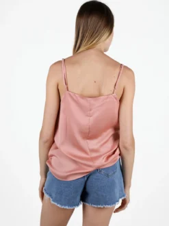 Sweet Miss Top donna con spalline sottili effetto raso