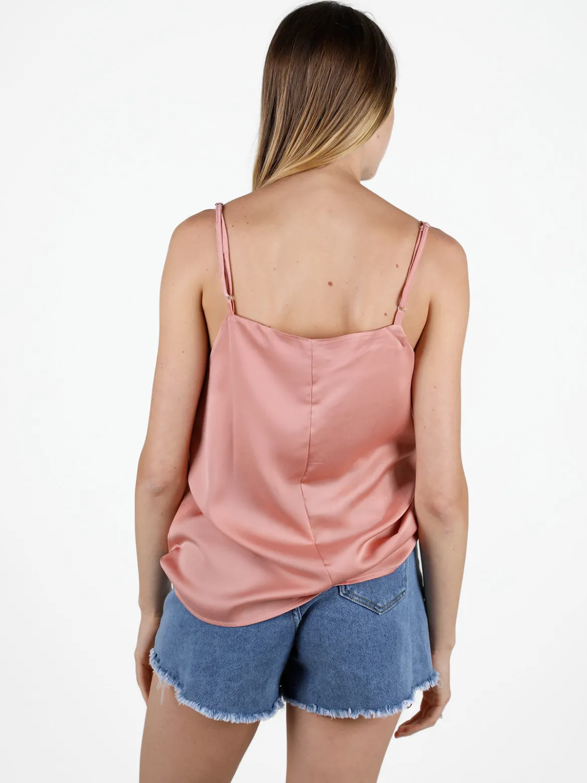 Sweet Miss Top donna con spalline sottili effetto raso