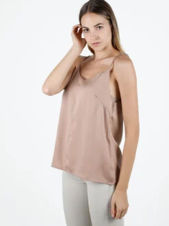 Sweet Miss Top donna con spalline sottili effetto raso