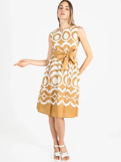 Sweet Miss Vestito donna smanicato in misto cotone e lino