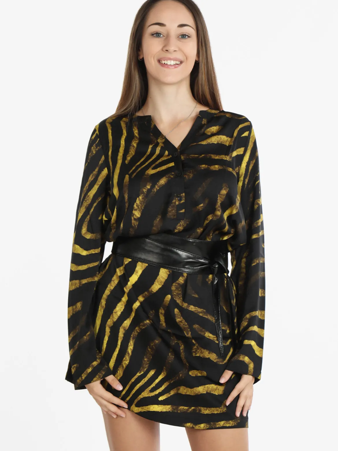 Sweet Miss Vestito leggero donna manica lunga con stampa