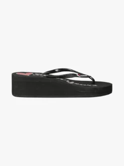 Sweet Years Infradito da donna glitter con zeppa e plateau - nero