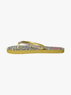 Sweet Years Infradito donna animalier in gomma con strass e pietre - giallo