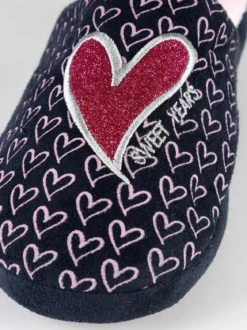 Sweet Years Pantofole con cuore glitter