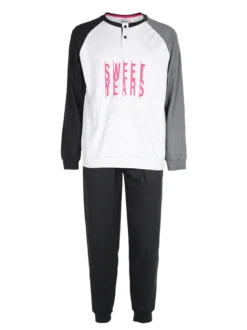 Sweet Years Pigiama lungo da uomo in caldo cotone interlock