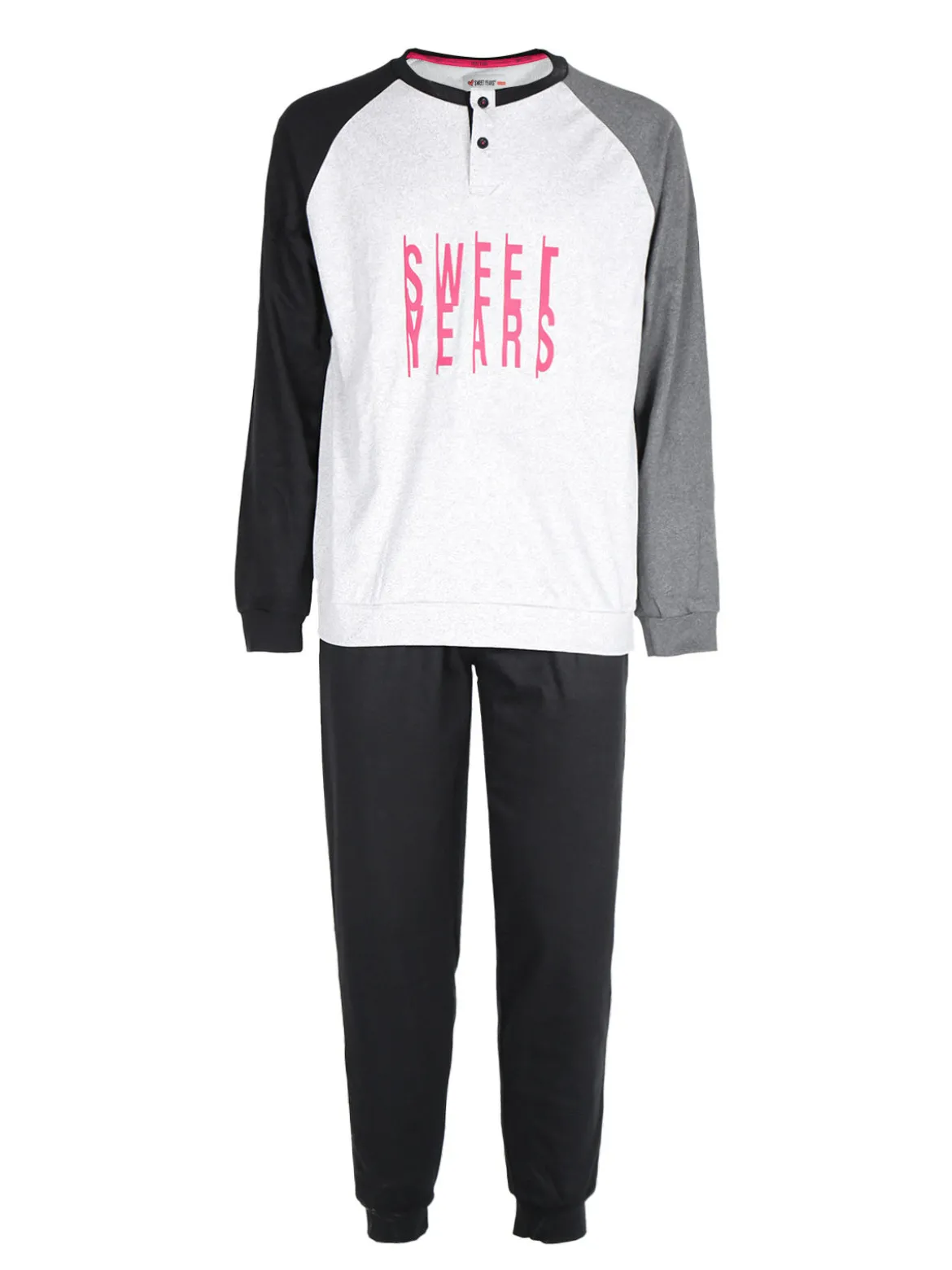 Sweet Years Pigiama lungo da uomo in caldo cotone interlock