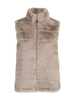Swish Jeans Gilet donna in ecopelliccia - khaki