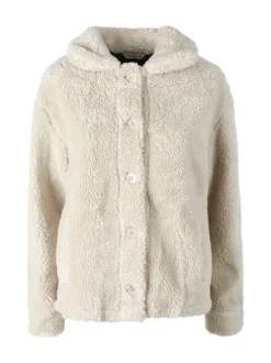The People Rep Cappotto corto teddy da donna con bottoni - beige