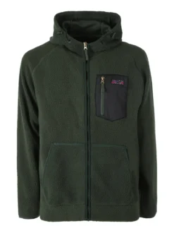 The People Rep Felpa teddy in pile da uomo con cappuccio e zip - militare