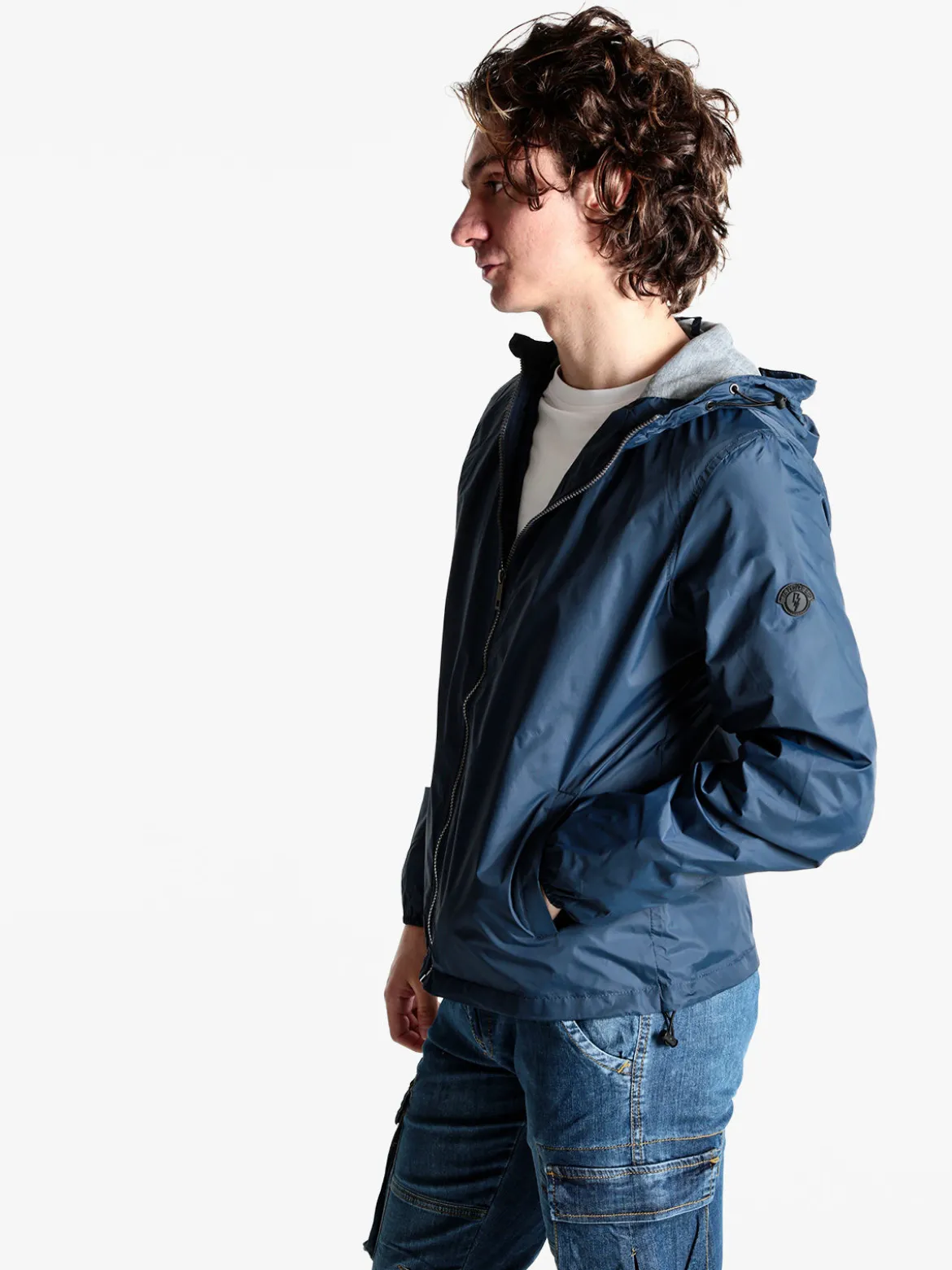 The People Rep Giacca a vento da uomo con cappuccio e zip