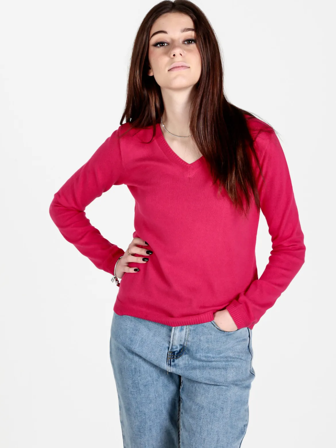 The People Rep Pullover donna in maglia scollo V