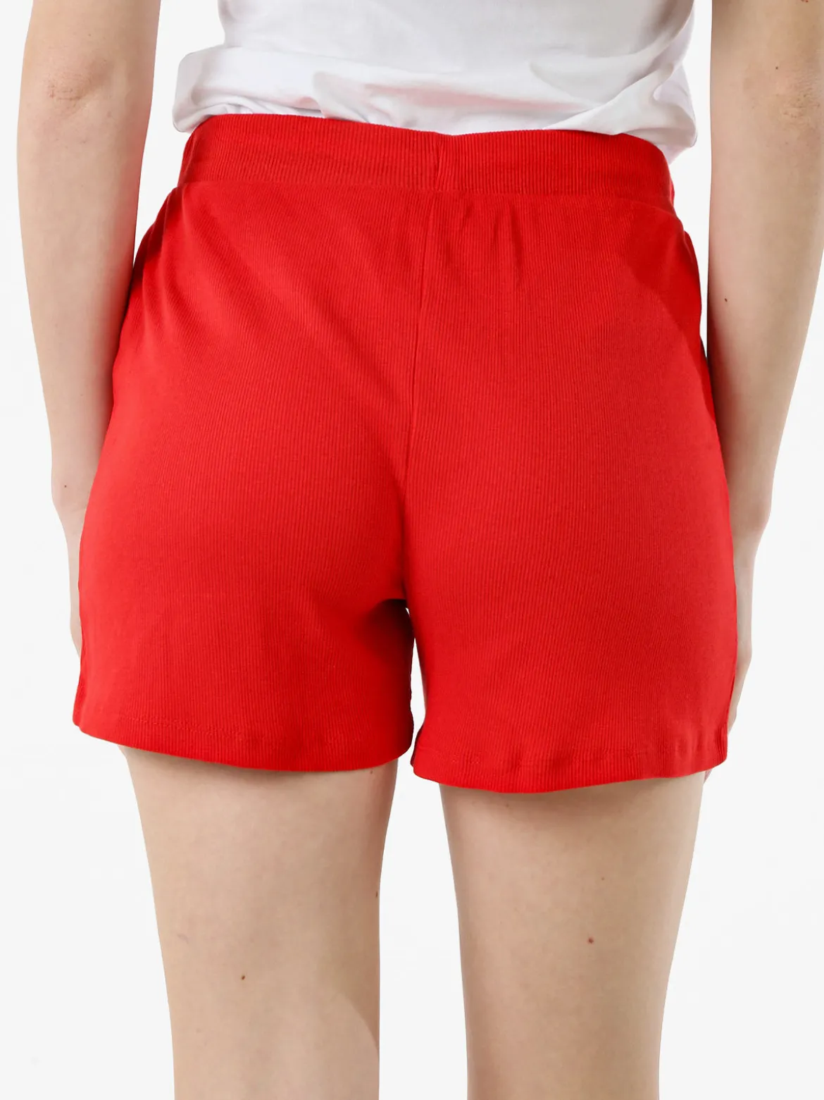 The People Rep Shorts sportivi da donna a costine con coulisse - rosso