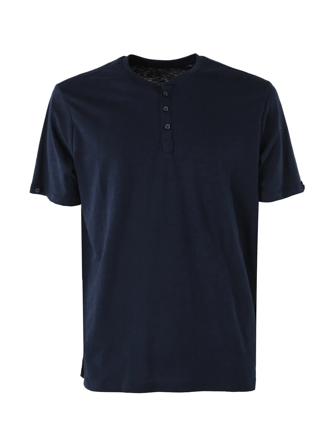 The People Rep T-shirt da uomo in cotone con bottoncini sullo scollo - blu scuro