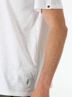 The People Rep T-shirt da uomo in cotone con bottoncini sullo scollo - bianco