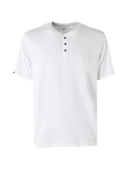 The People Rep T-shirt da uomo in cotone con bottoncini sullo scollo - bianco
