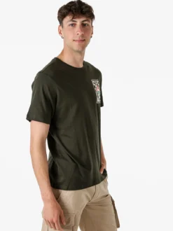 The People Rep T-shirt da uomo in cotone con stampa davanti e dietro - militare