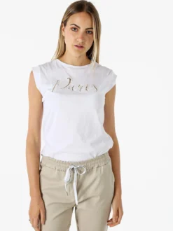 The People Rep T-shirt donna in cotone con ricamo - bianco