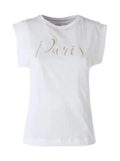 The People Rep T-shirt donna in cotone con ricamo - bianco