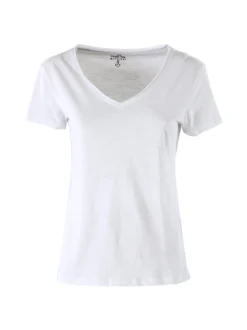The People Rep T-shirt donna in cotone con scollo a V - bianco