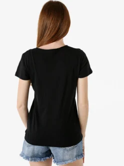 The People Rep T-shirt donna in cotone con scollo a V - nero
