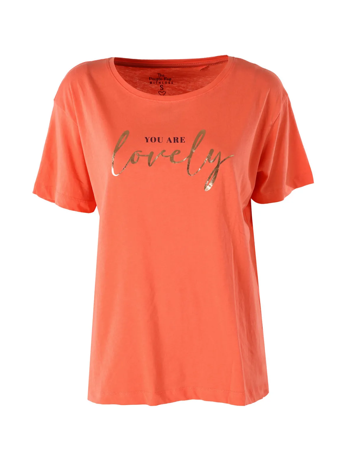 The People Rep T-shirt donna in cotone con stampa - arancione