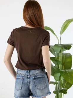 The People Rep T-shirt donna in cotone con stampa - moro