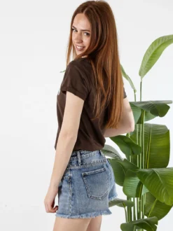 The People Rep T-shirt donna in cotone con stampa - moro
