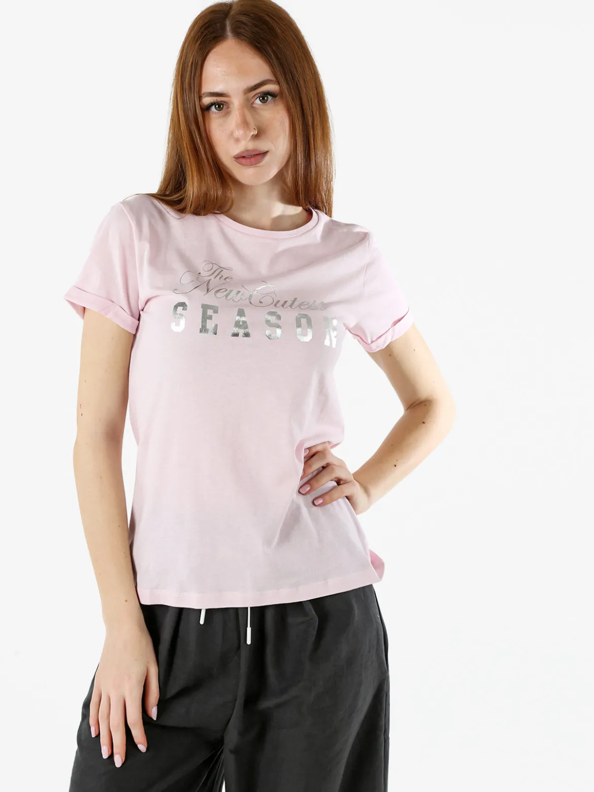 The People Rep T-shirt donna in cotone con stampa - rosa