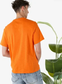 The People Rep T-shirt in cotone da uomo con taschino - arancione