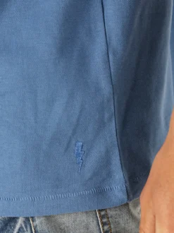 The People Rep T-shirt in cotone da uomo con taschino frontale - blu