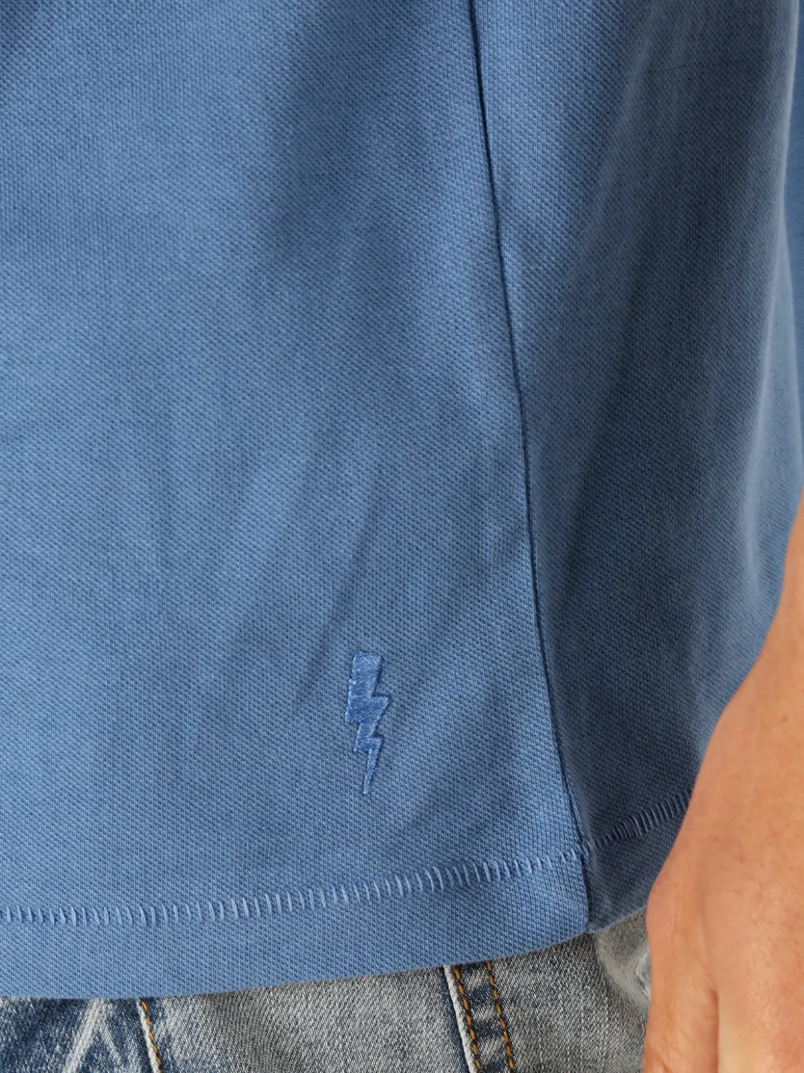 The People Rep T-shirt in cotone da uomo con taschino frontale - blu