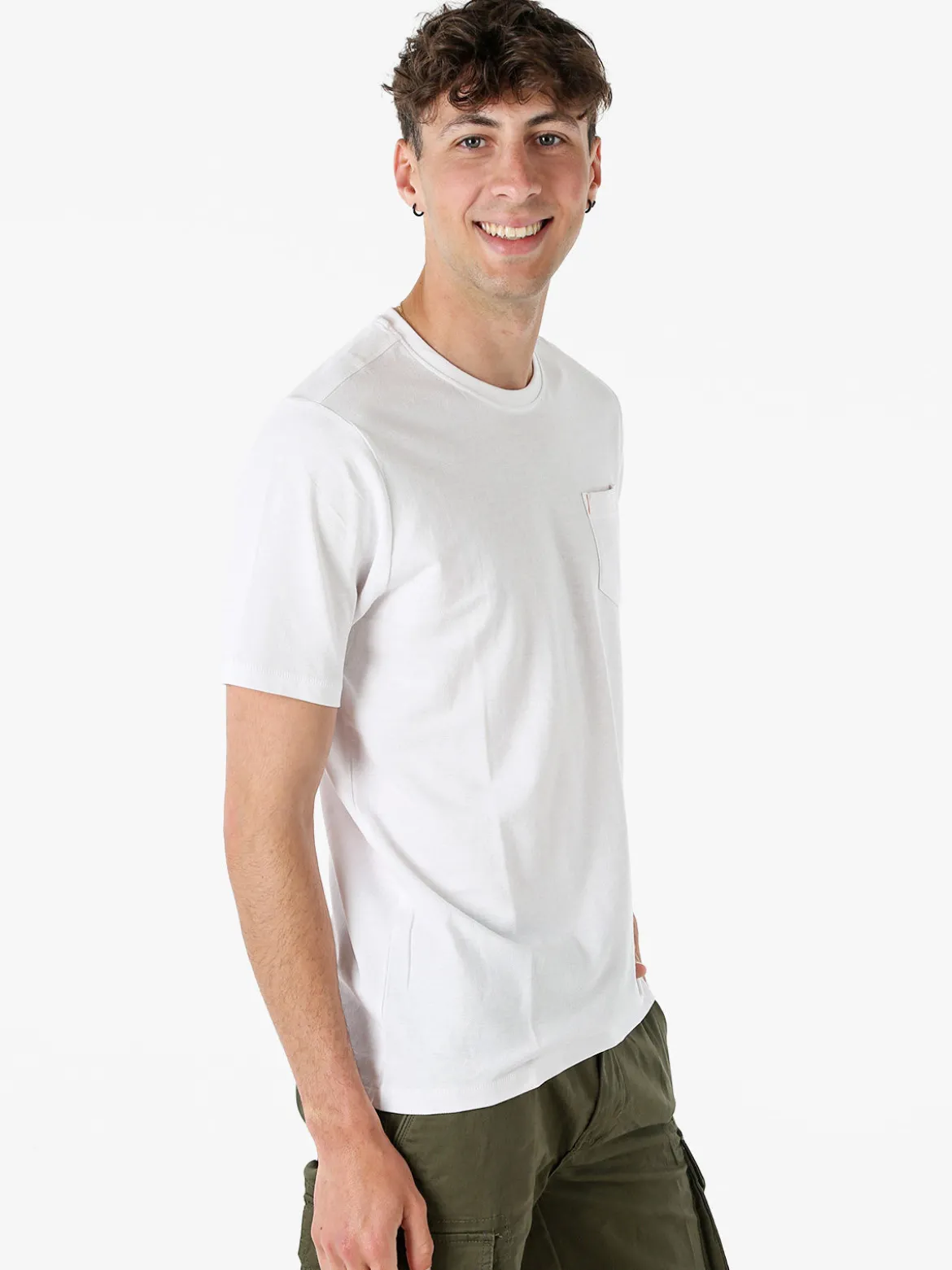 The People Rep T-shirt in cotone da uomo con taschino frontale - bianco
