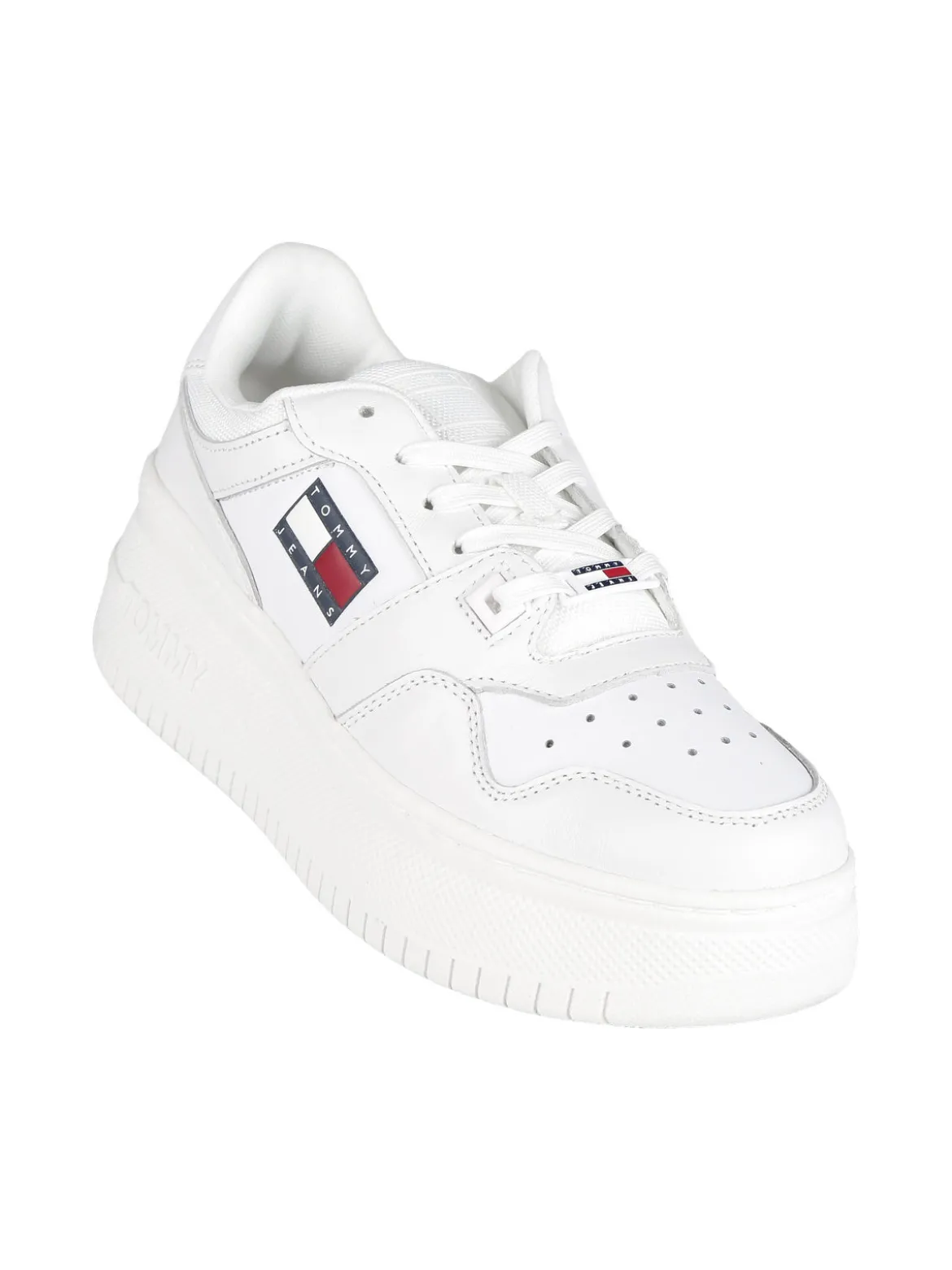 Tommy Jeans Retro Basket Flatf Sneakers in pelle donna con zeppa